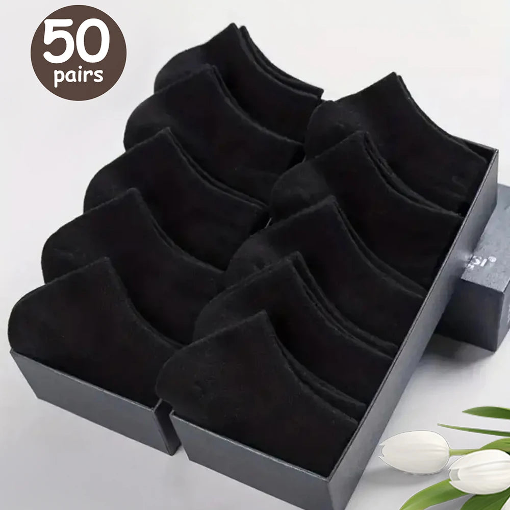 10 Pairs men Socks Breathable Sports socks Solid Color Boat socks Comfortable Cotton Ankle Socks White Black