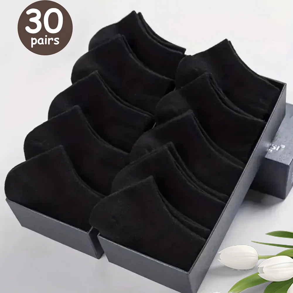 10 Pairs men Socks Breathable Sports socks Solid Color Boat socks Comfortable Cotton Ankle Socks White Black