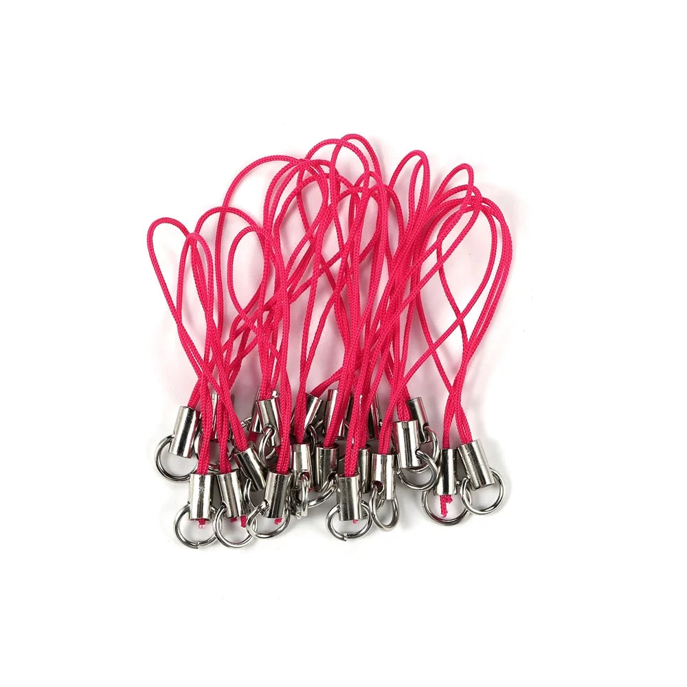 50/100pcs Strap Charm Cord Lanyard Strap Cords Lobster Clasp Rope Keychains Hooks Mobile Set Charms For DIY Jewelry Accessories