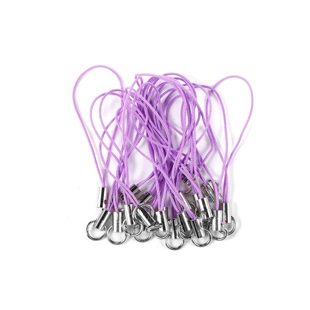 50/100pcs Strap Charm Cord Lanyard Strap Cords Lobster Clasp Rope Keychains Hooks Mobile Set Charms For DIY Jewelry Accessories