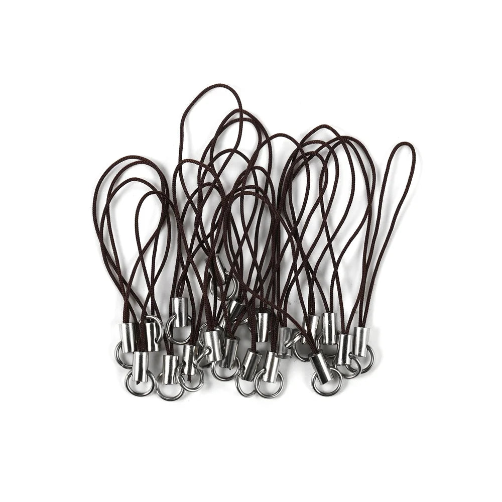50/100pcs Strap Charm Cord Lanyard Strap Cords Lobster Clasp Rope Keychains Hooks Mobile Set Charms For DIY Jewelry Accessories