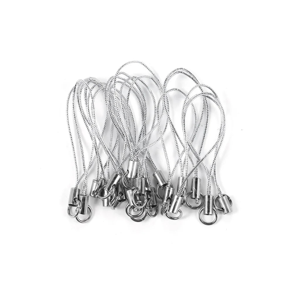 50/100pcs Strap Charm Cord Lanyard Strap Cords Lobster Clasp Rope Keychains Hooks Mobile Set Charms For DIY Jewelry Accessories