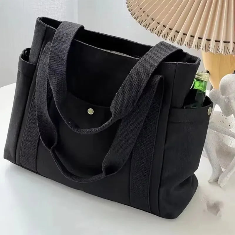 Large Capacity Tote Canvas Bag for Work Outgoing High Appearance Commuting Versatile Art Student Clothing Book Shoulder Bag Bag